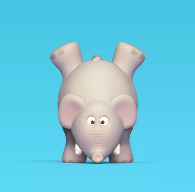 Upside Down Elephant 3D print model_0