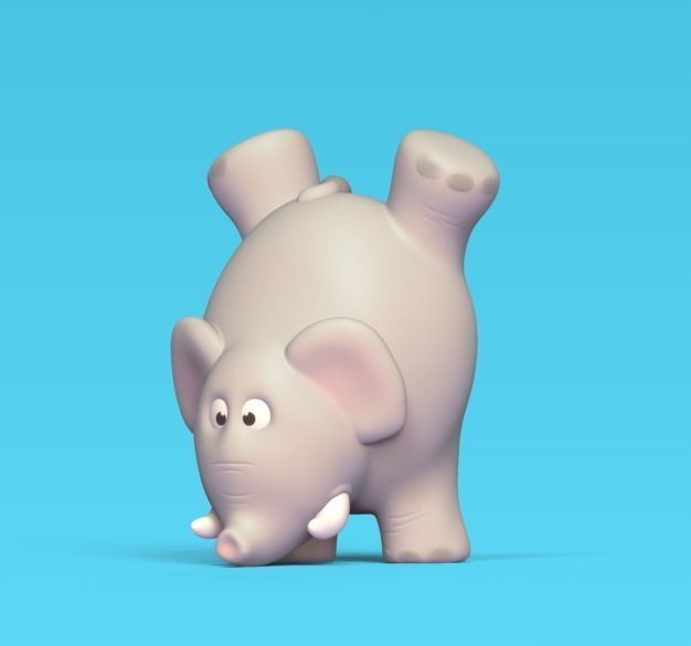 Upside Down Elephant 3D print model_1