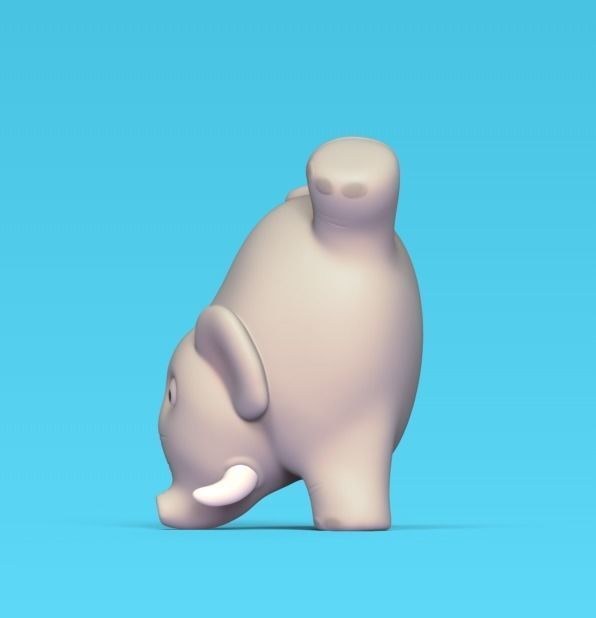 Upside Down Elephant 3D print model_2