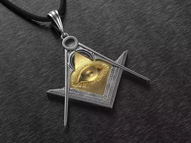 Jewelry Pendant with Eye Masonic Symbol 0319 Stl 3dm Fbx 3D print model