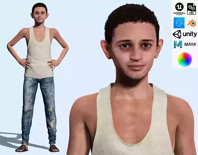 Mostafa-Realistic Arabic boy