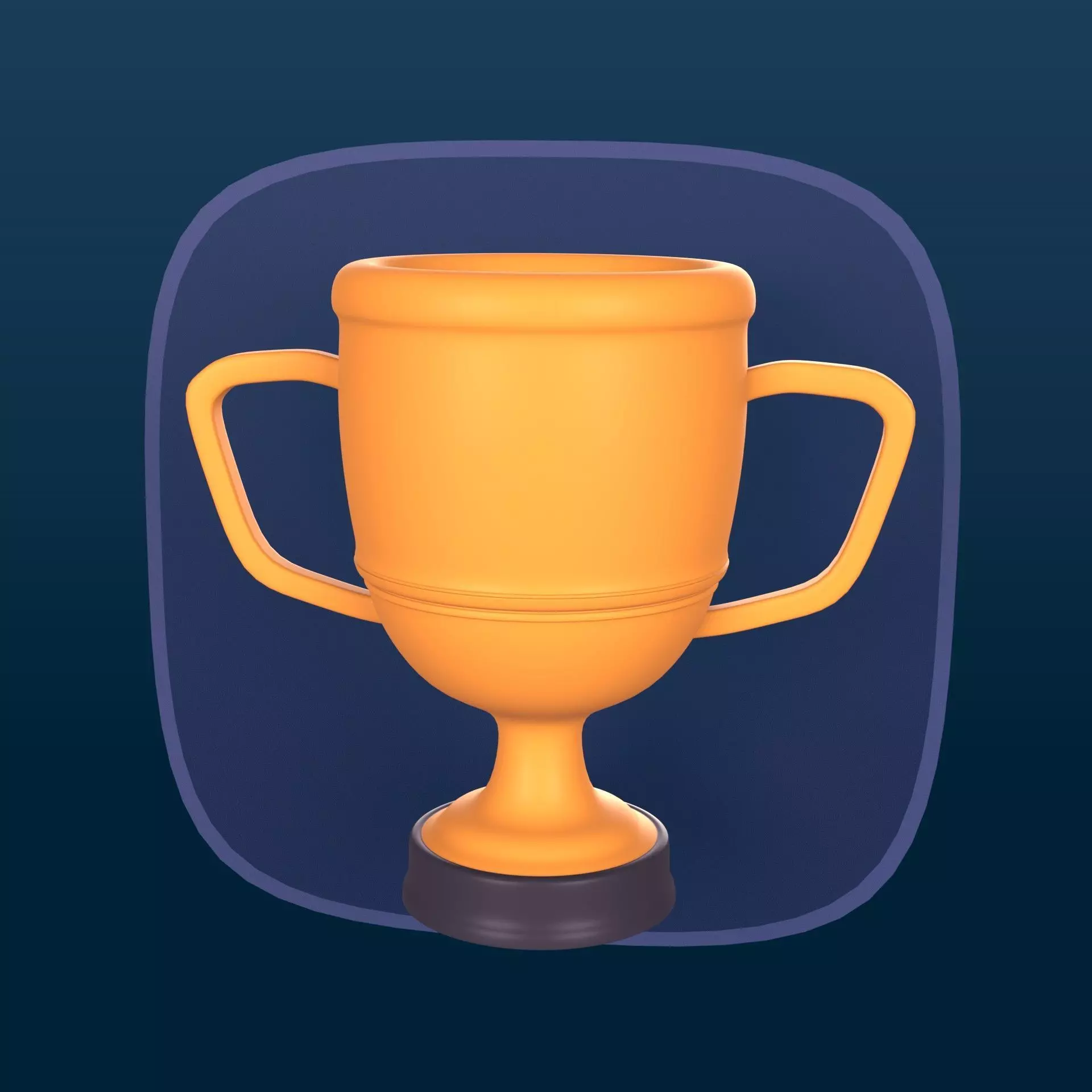 Cartoon Trophy   Low-poly 3D model_0