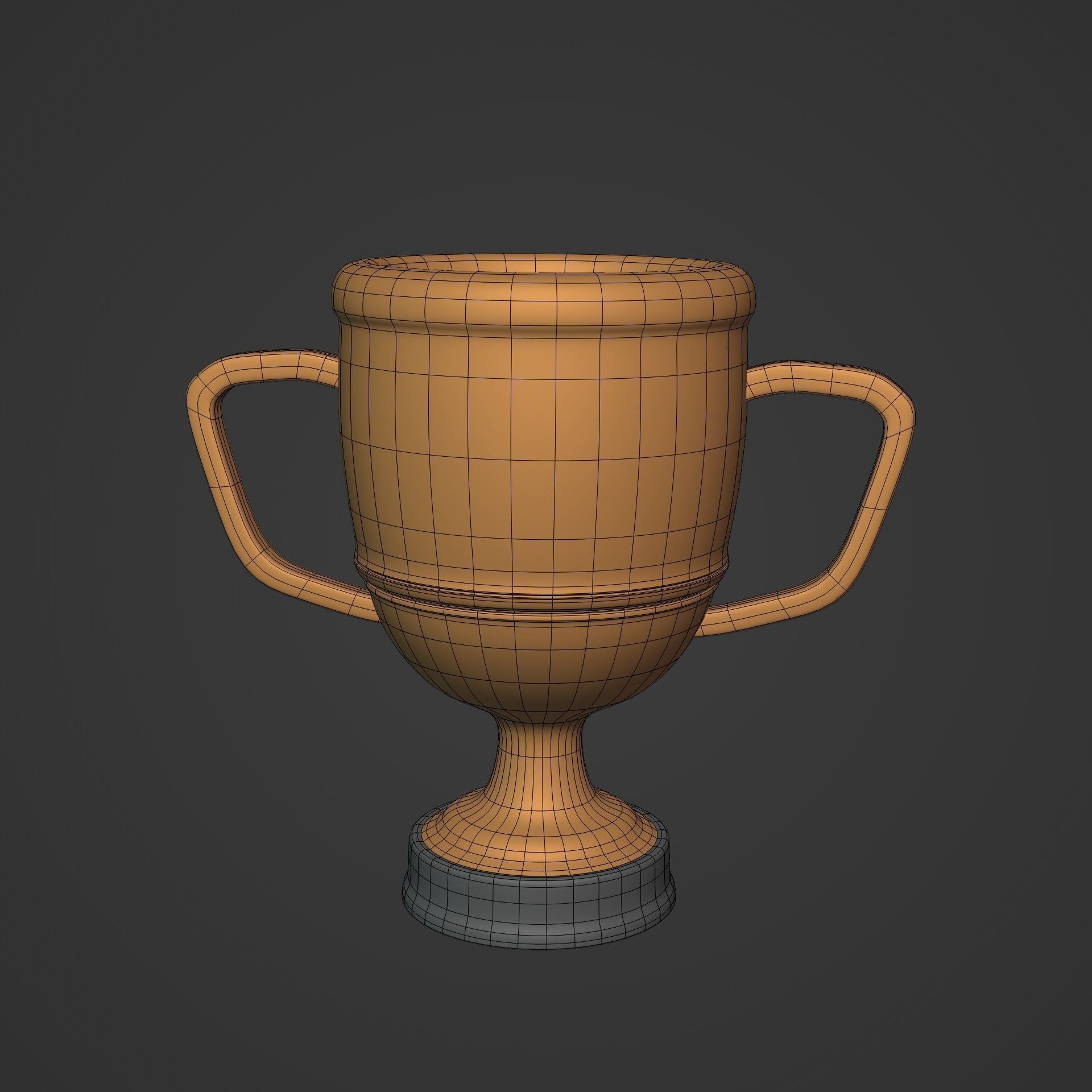 Cartoon Trophy   Low-poly 3D model_2