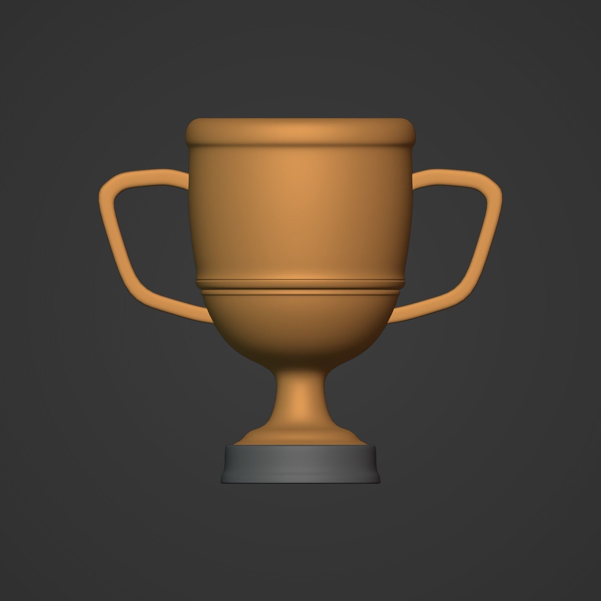 Cartoon Trophy   Low-poly 3D model_3