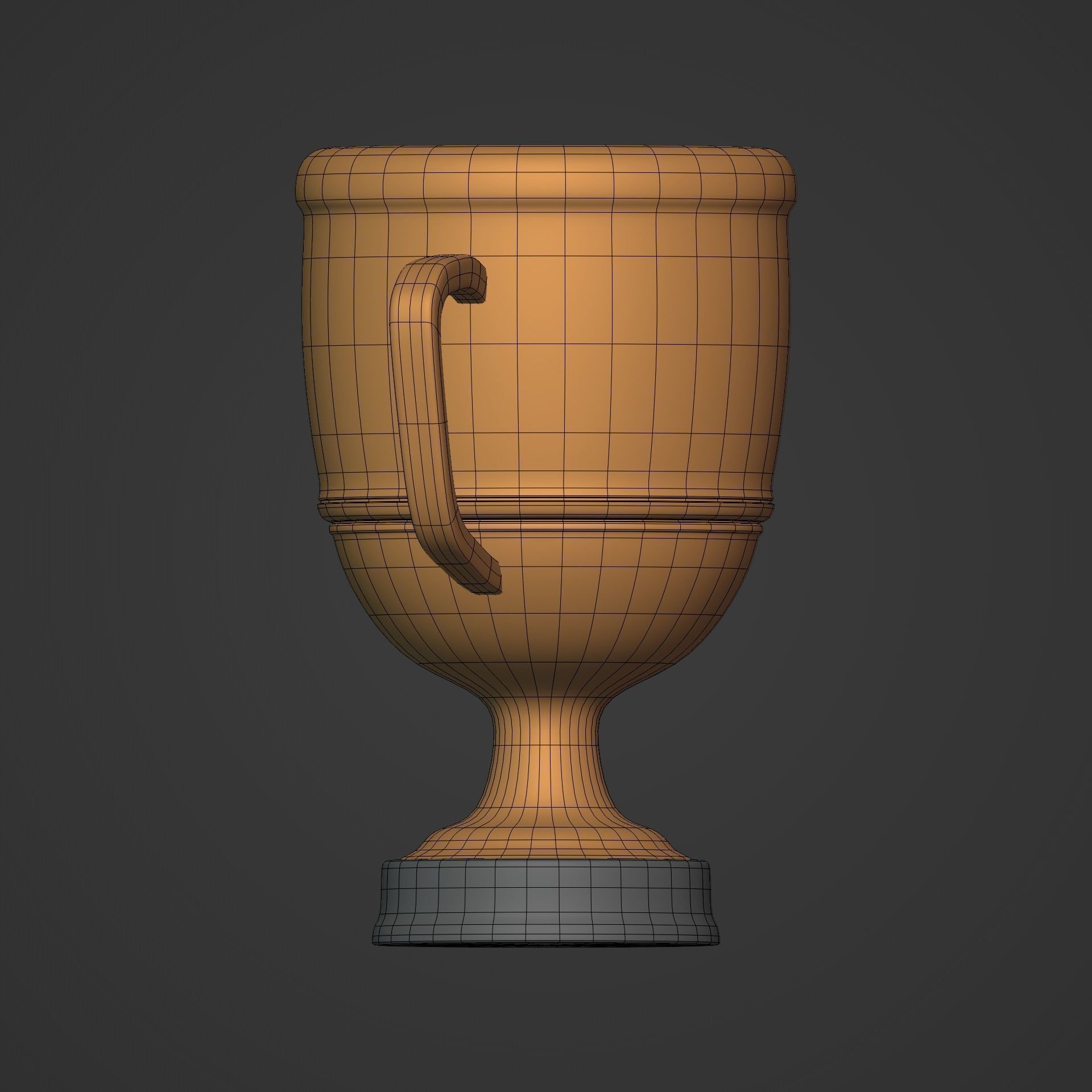 Cartoon Trophy   Low-poly 3D model_6