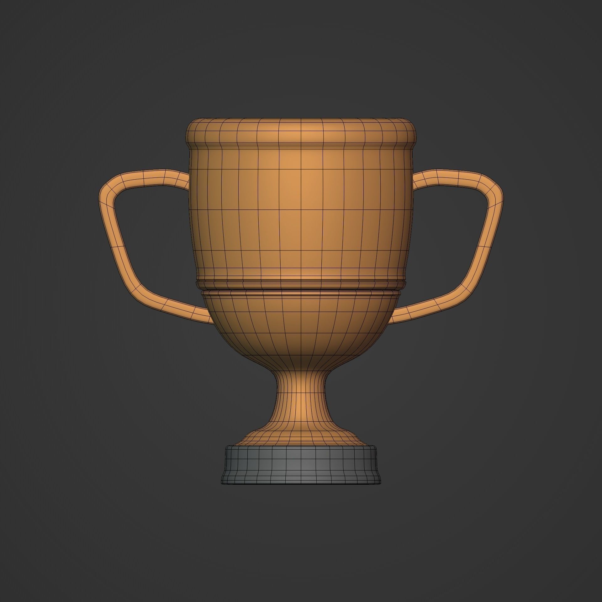 Cartoon Trophy   Low-poly 3D model_4