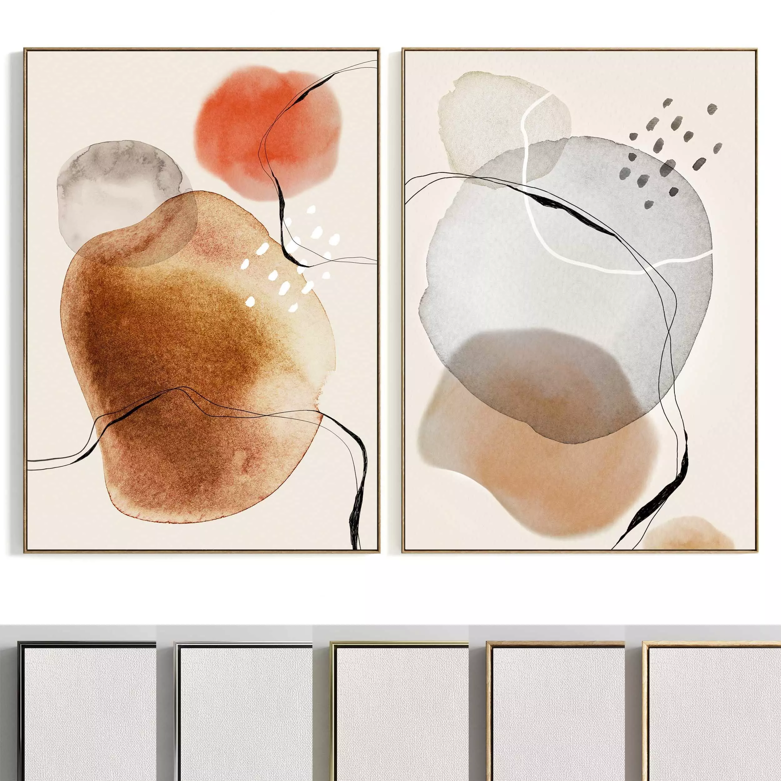 Plaster Two Photo Frame 385 Low-poly 3D model_0