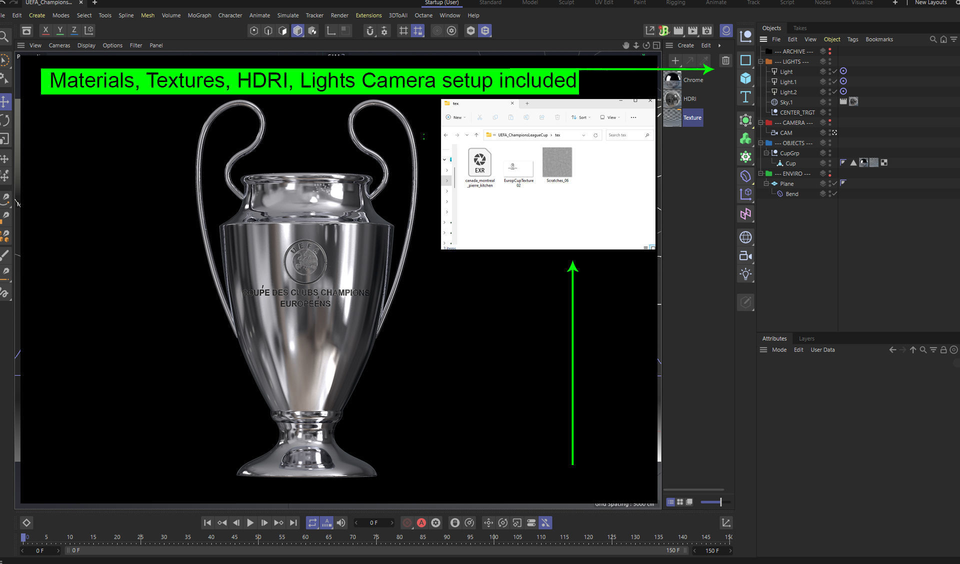UEFA Champions League Trophy 3D model_7