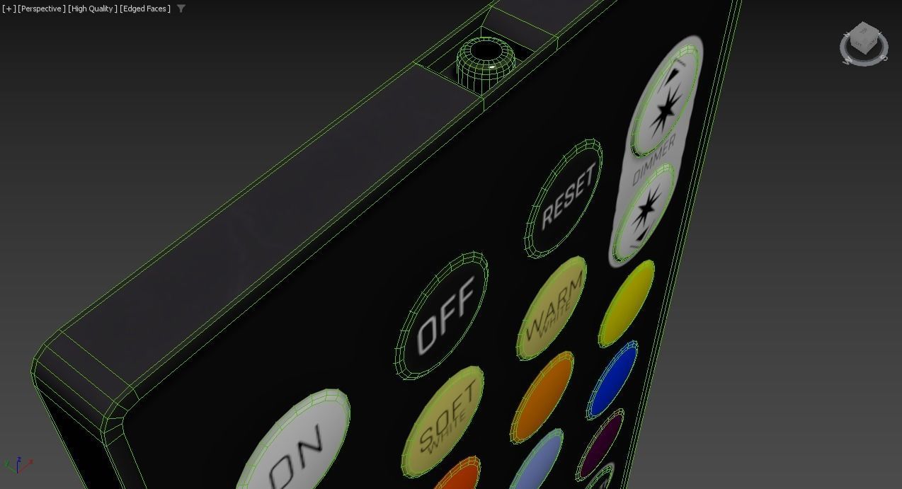 Sleek LED Remote Control - High-Fidelity 3D Model 3D model_4