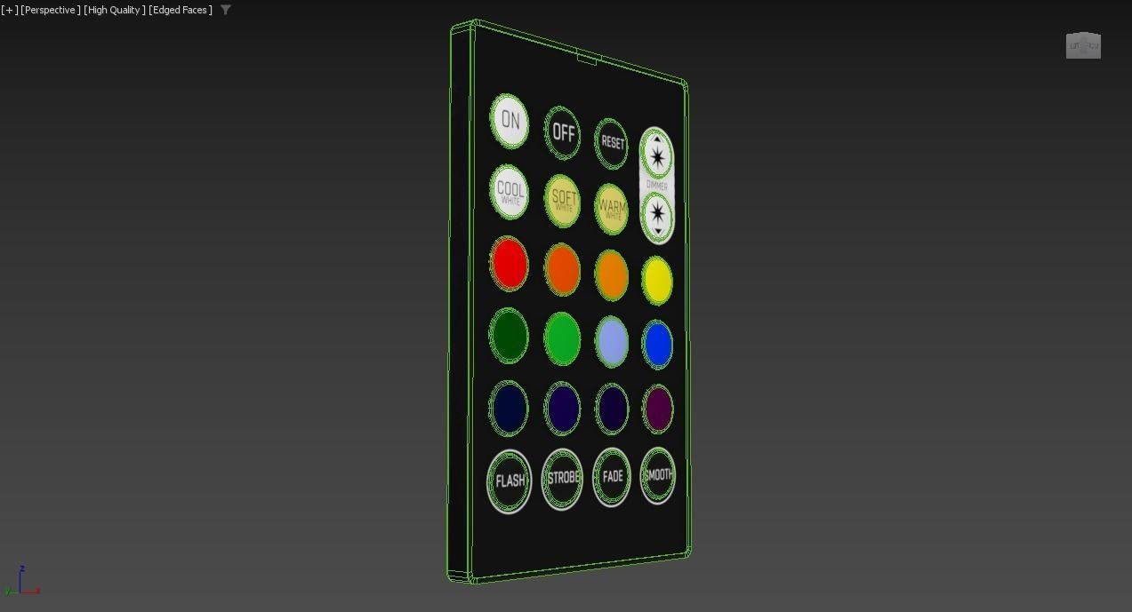 Sleek LED Remote Control - High-Fidelity 3D Model 3D model_3