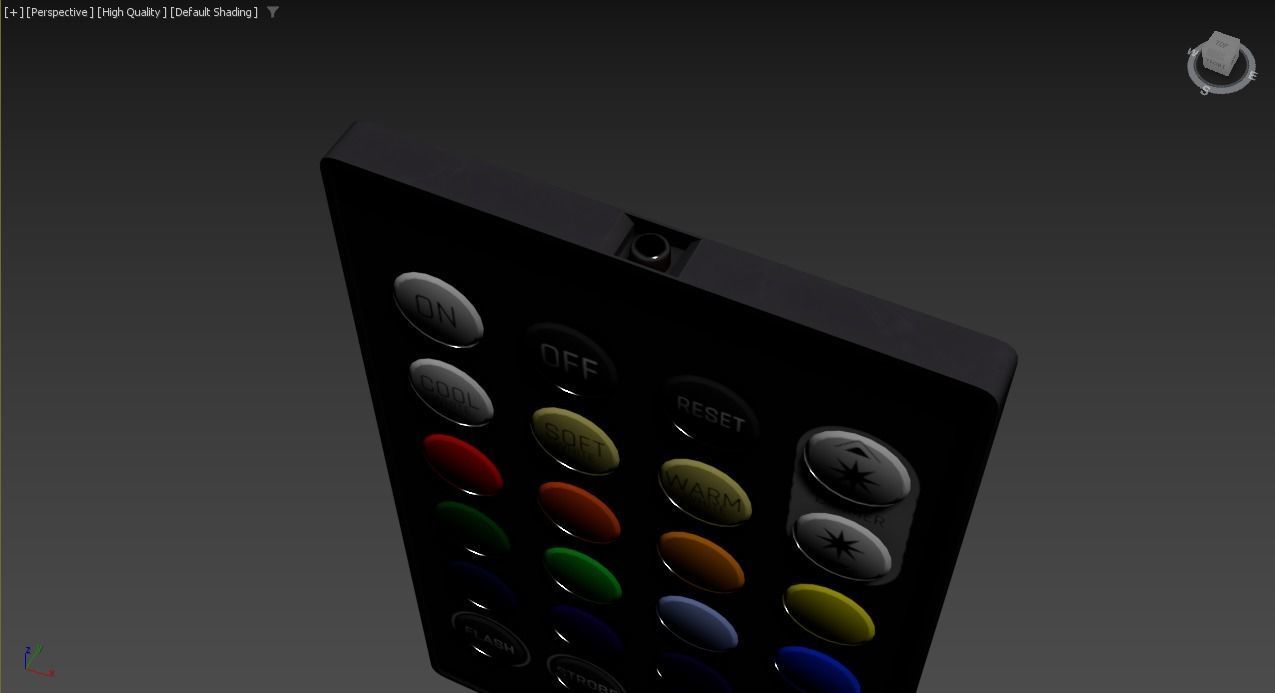 Sleek LED Remote Control - High-Fidelity 3D Model 3D model_2
