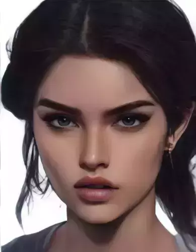 3D REALISTIC GIRL HEAD FROM 2D REFERENCE 3D model