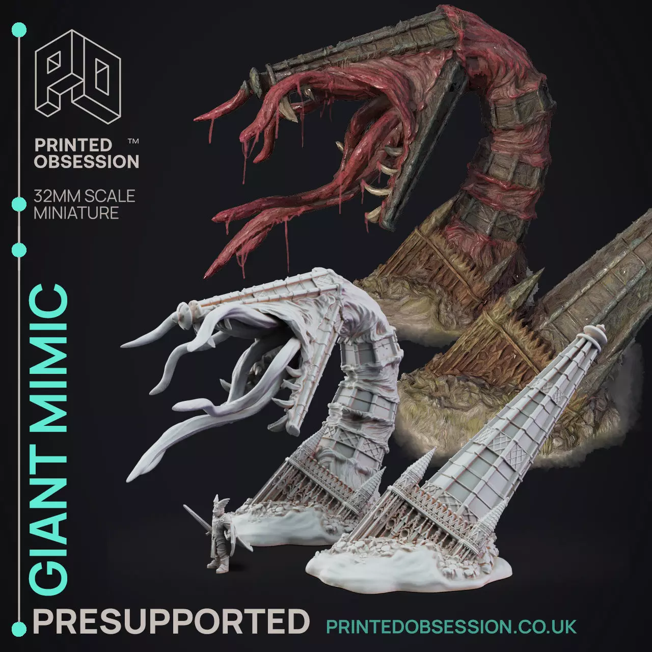 Giant Mimic - 3D Printable TTRPG - PRESUPPORTED - 32mm Scale 3D print model