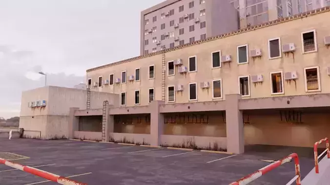 PARKING LOT 3D MODEL LOW POLY Low-poly 3D model