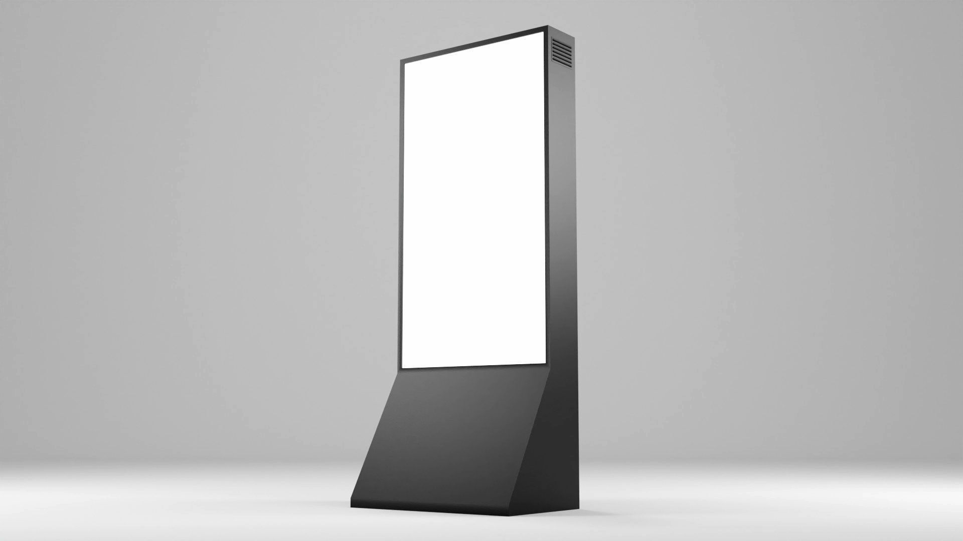 Digital Information Board Display 3D Model Low-poly 3D model_1