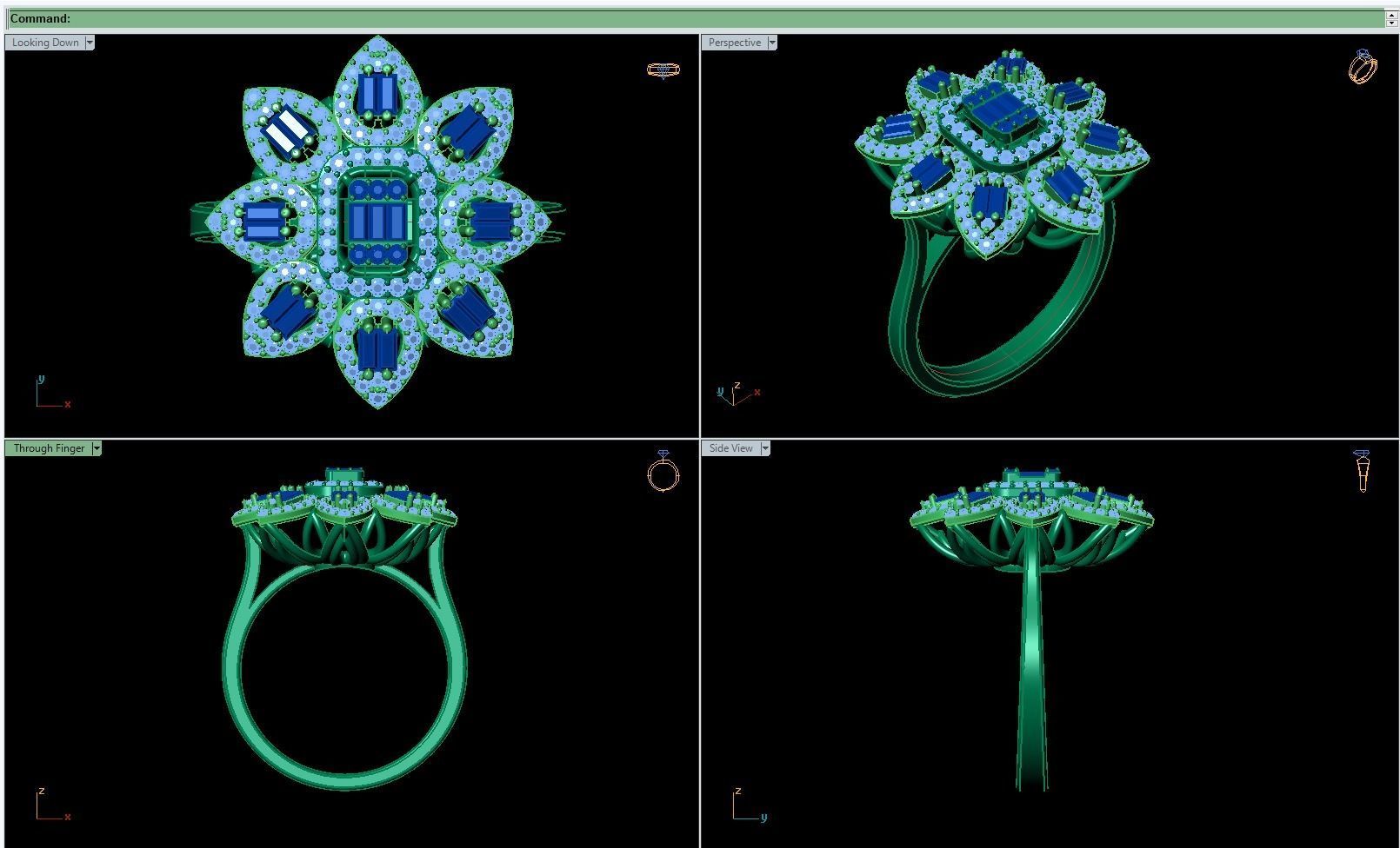 Flower Ring 3D print model_1