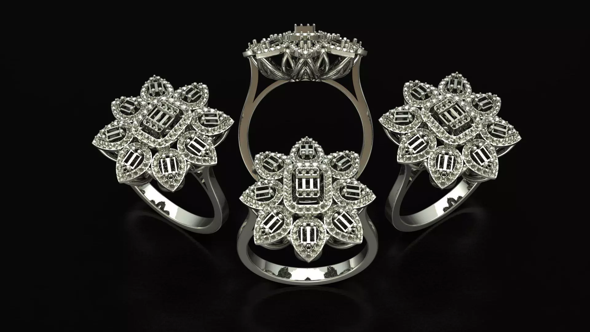 Flower Ring 3D print model_0