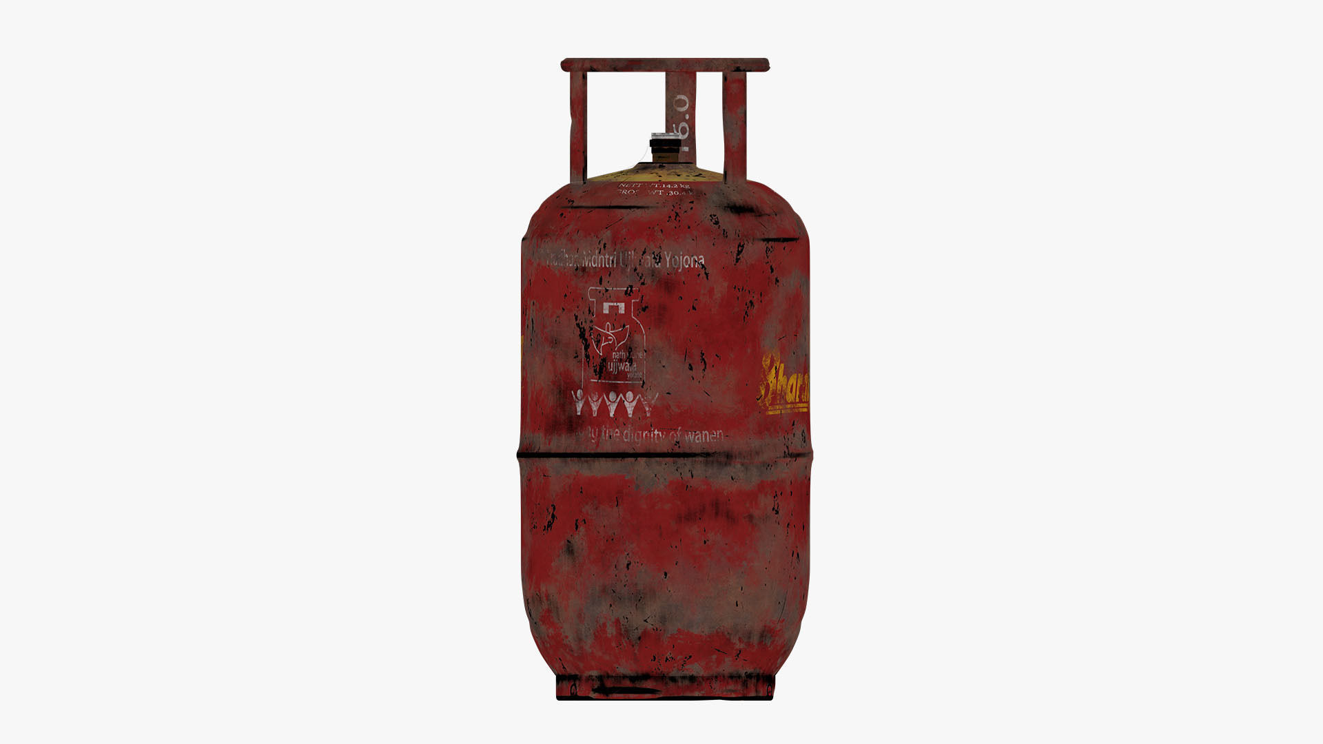 gas cylinder Low-poly 3D model_4