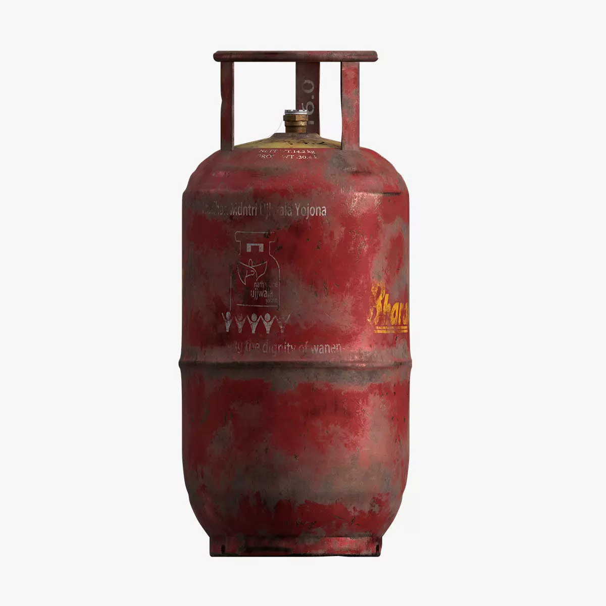 gas cylinder Low-poly 3D model_0