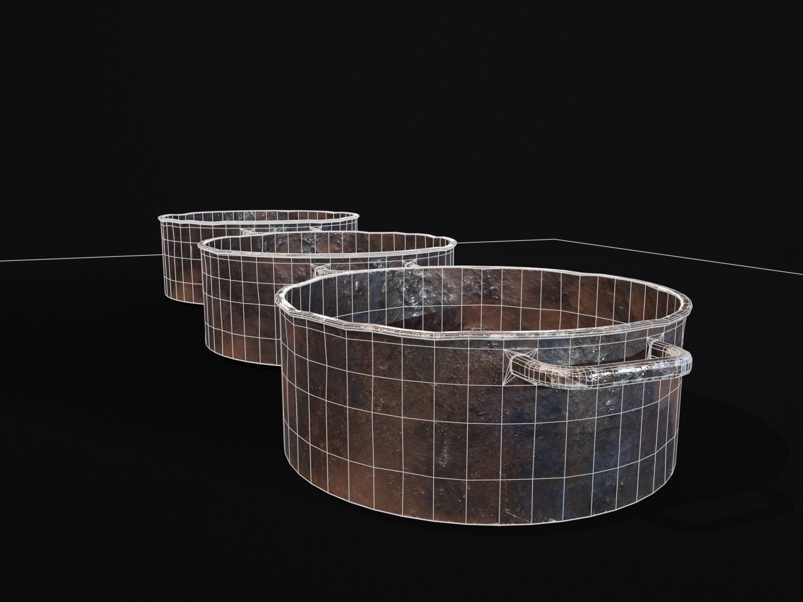 Camping Iron Pots Low-poly 3D model_24