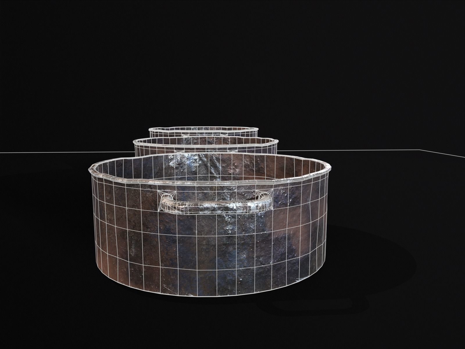 Camping Iron Pots Low-poly 3D model_23