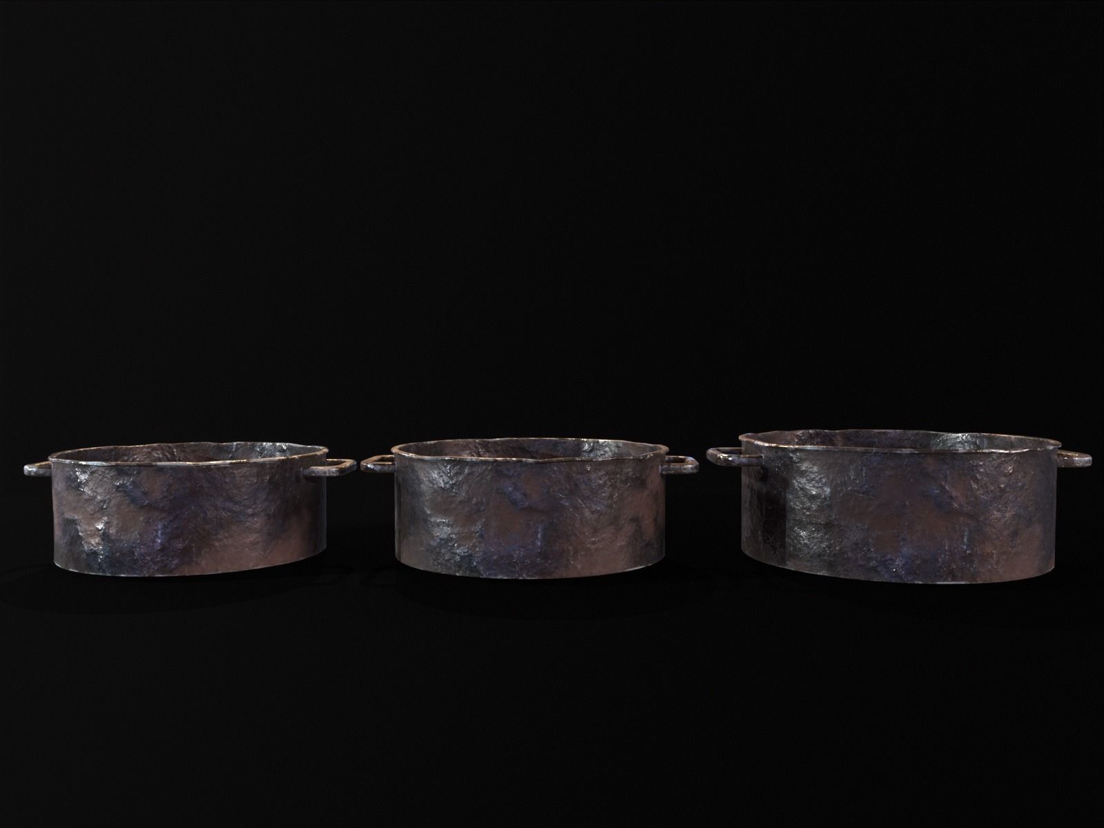 Camping Iron Pots Low-poly 3D model_20