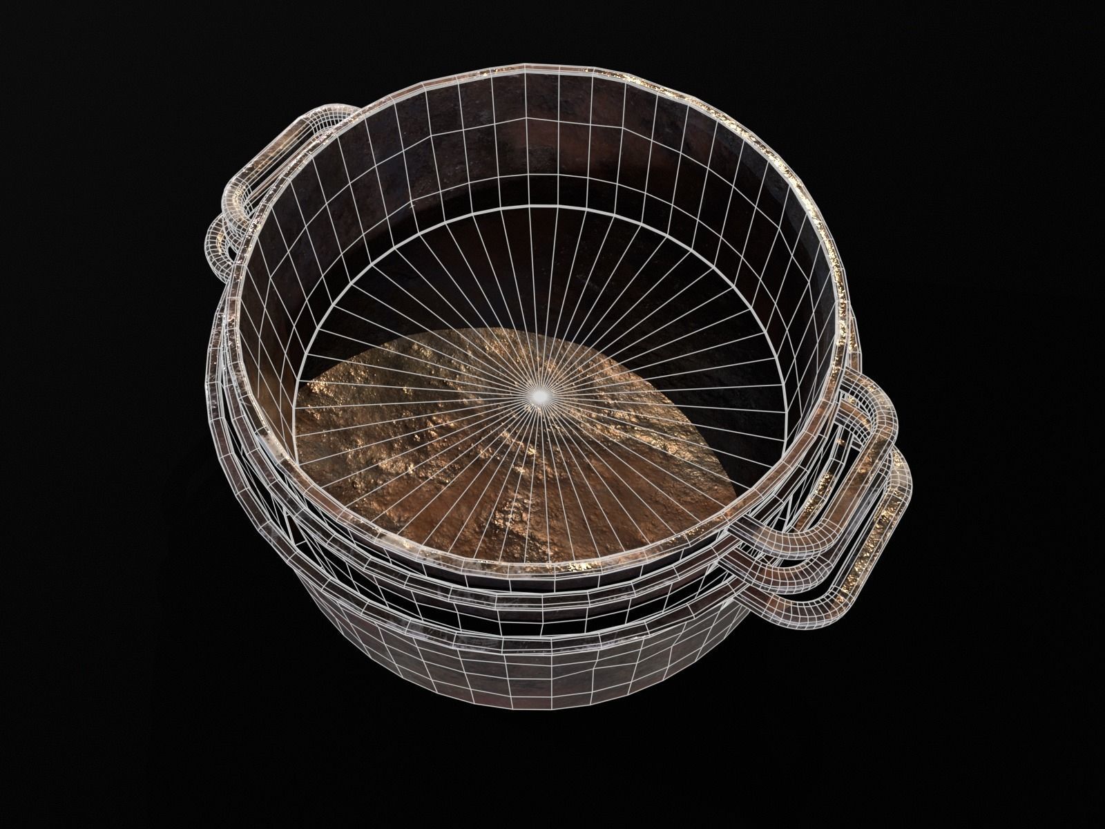 Camping Iron Pots Low-poly 3D model_16