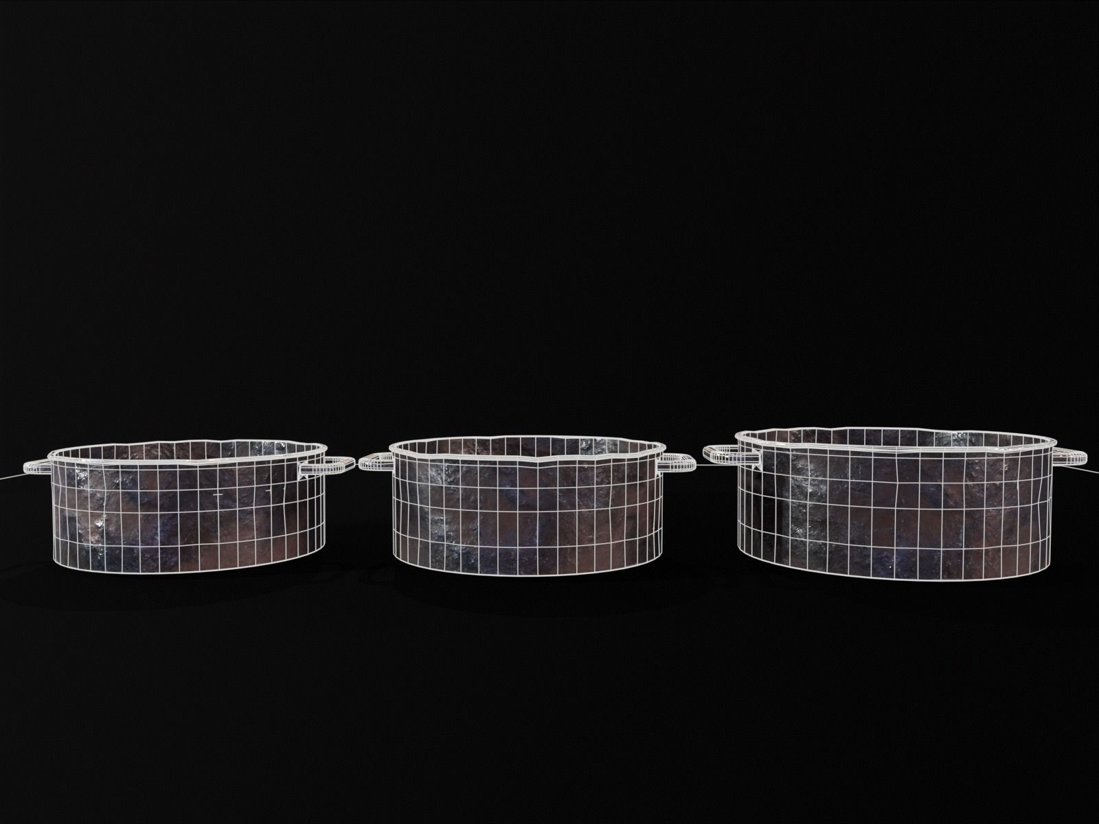 Camping Iron Pots Low-poly 3D model_21
