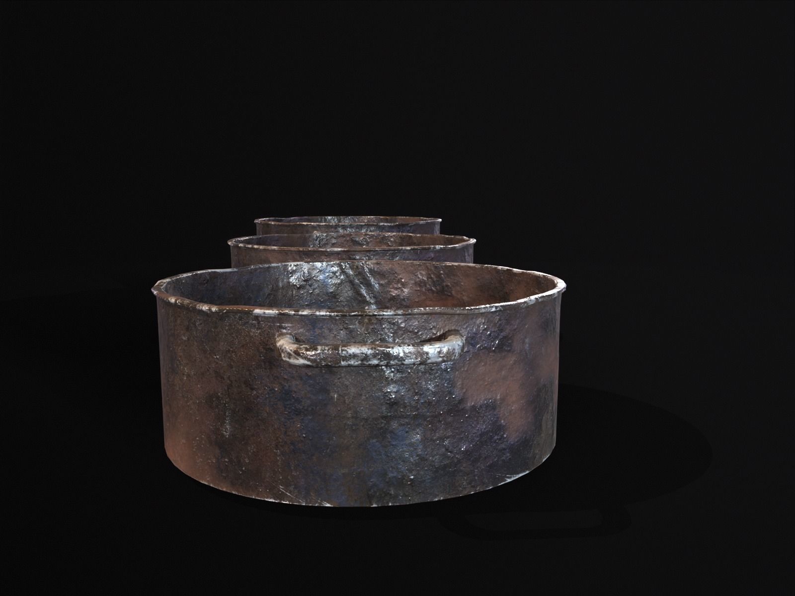 Camping Iron Pots Low-poly 3D model_22