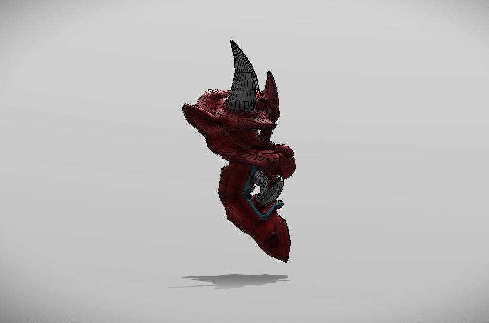 Japan Oni Mask Hannya Mask  Samurai Mask 3D model Low-poly 3D model_20