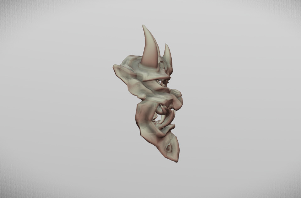 Japan Oni Mask Hannya Mask  Samurai Mask 3D model Low-poly 3D model_21