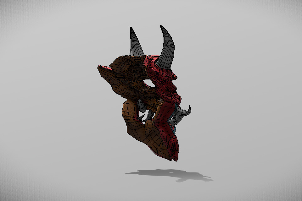 Japan Oni Mask Hannya Mask  Samurai Mask 3D model Low-poly 3D model_17