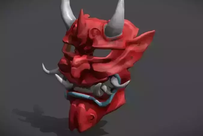 Japan Oni Mask Hannya Mask  Samurai Mask 3D model