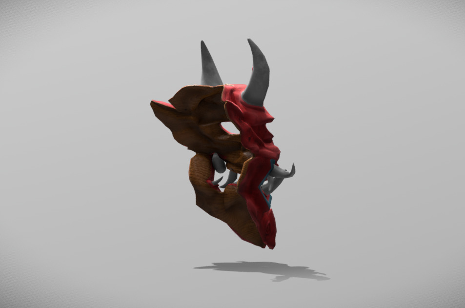 Japan Oni Mask Hannya Mask  Samurai Mask 3D model Low-poly 3D model_16