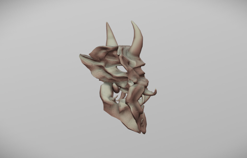 Japan Oni Mask Hannya Mask  Samurai Mask 3D model Low-poly 3D model_18