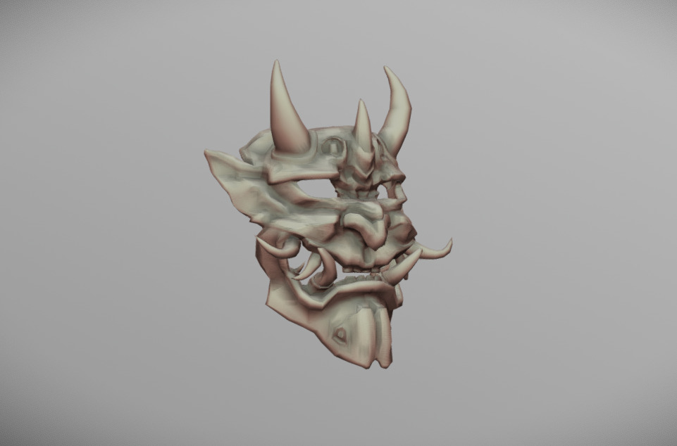 Japan Oni Mask Hannya Mask  Samurai Mask 3D model Low-poly 3D model_24