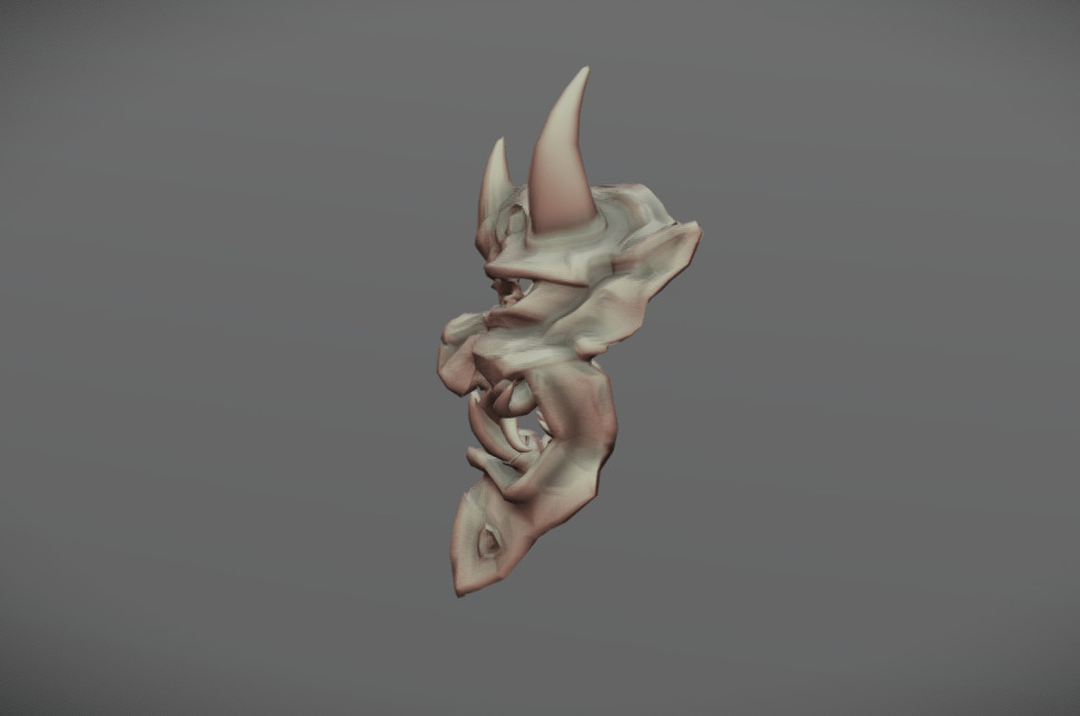 Japan Oni Mask Hannya Mask  Samurai Mask 3D model Low-poly 3D model_9