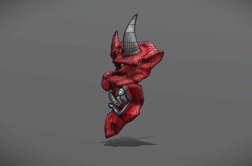 Japan Oni Mask Hannya Mask  Samurai Mask 3D model Low-poly 3D model_8