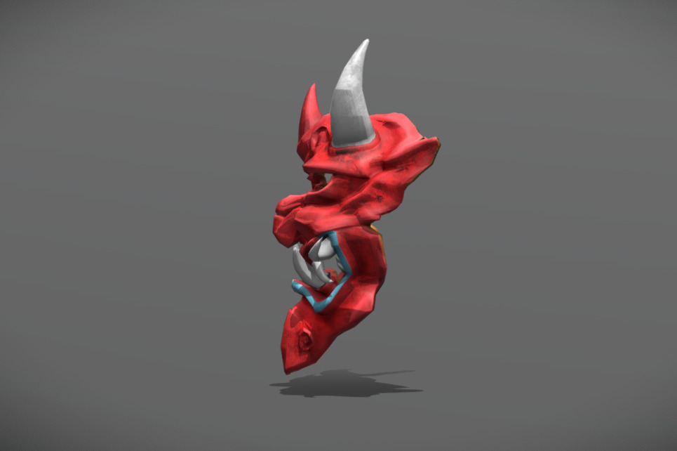 Japan Oni Mask Hannya Mask  Samurai Mask 3D model Low-poly 3D model_7