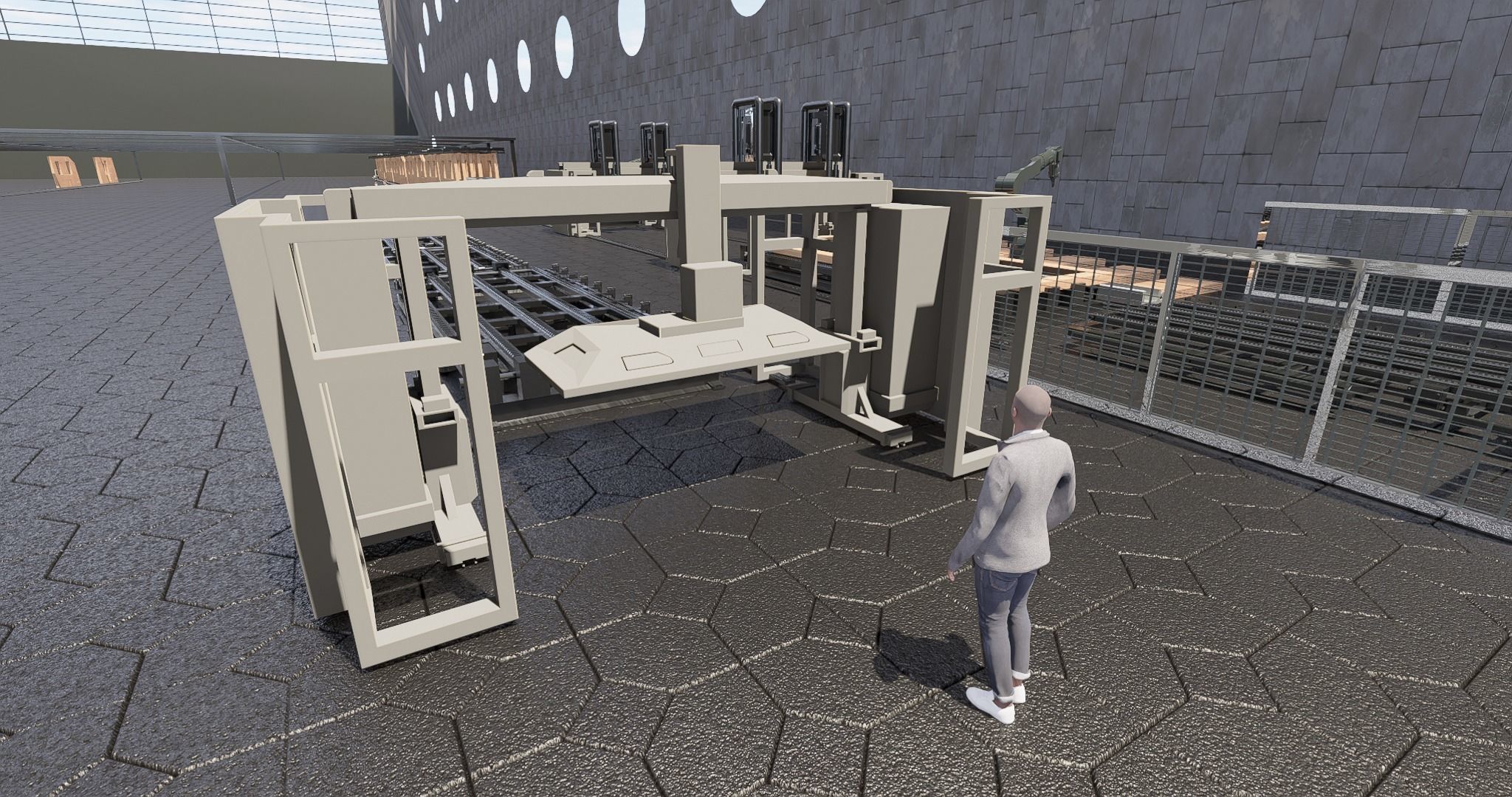 Assembly Line for Automatic House Building Structures Low-poly 3D model_18