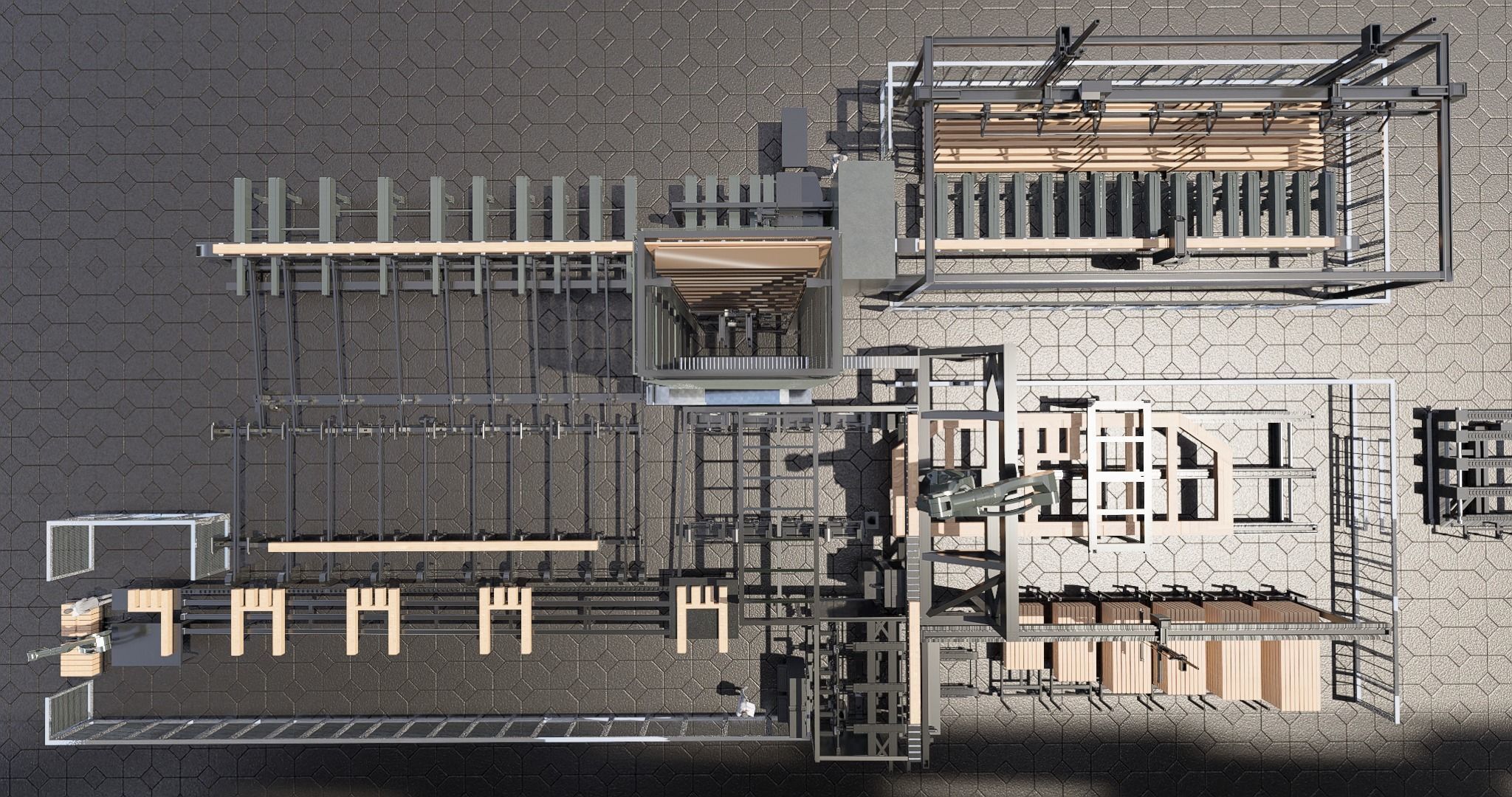 Assembly Line for Automatic House Building Structures Low-poly 3D model_24