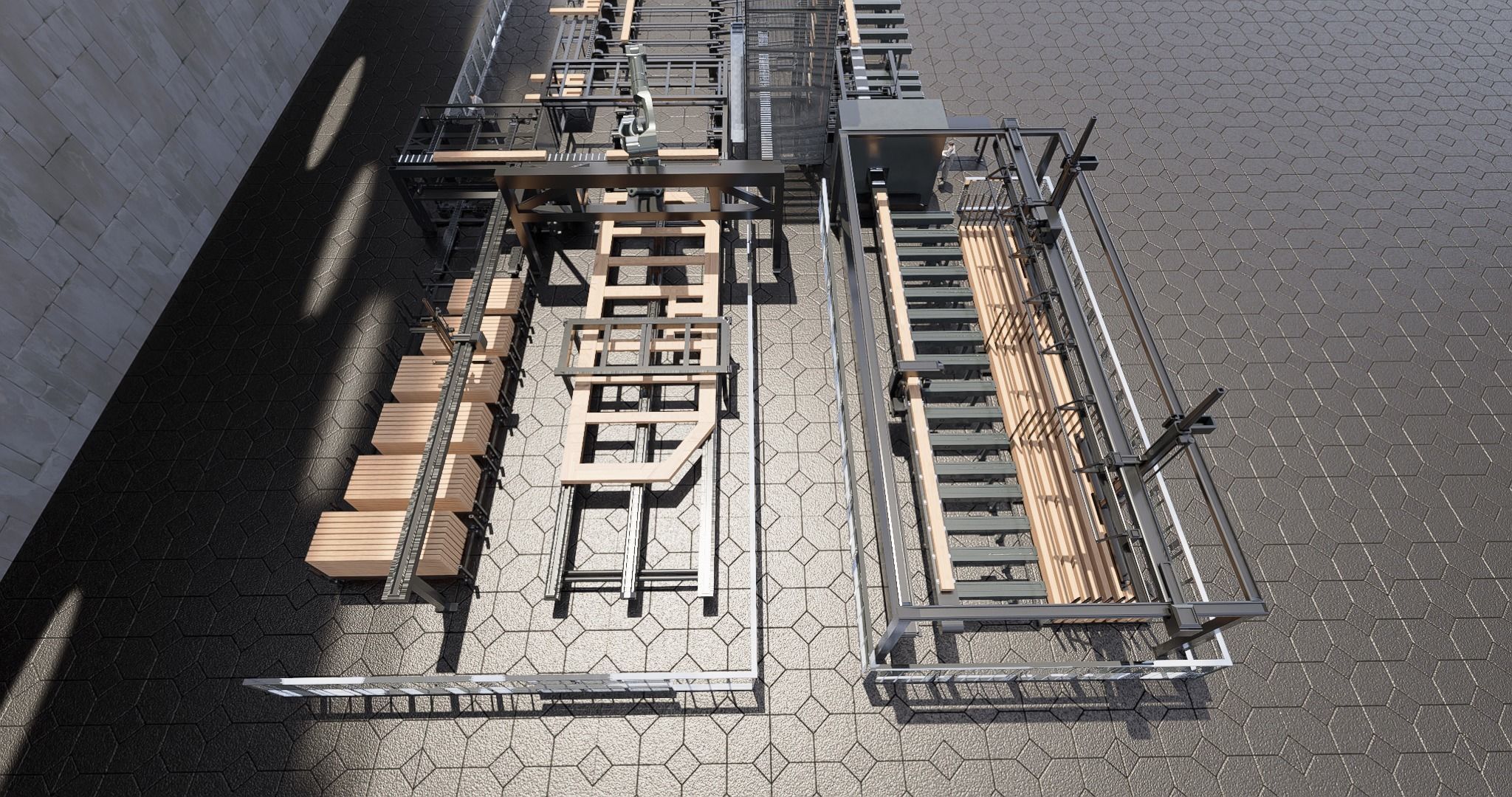 Assembly Line for Automatic House Building Structures Low-poly 3D model_19