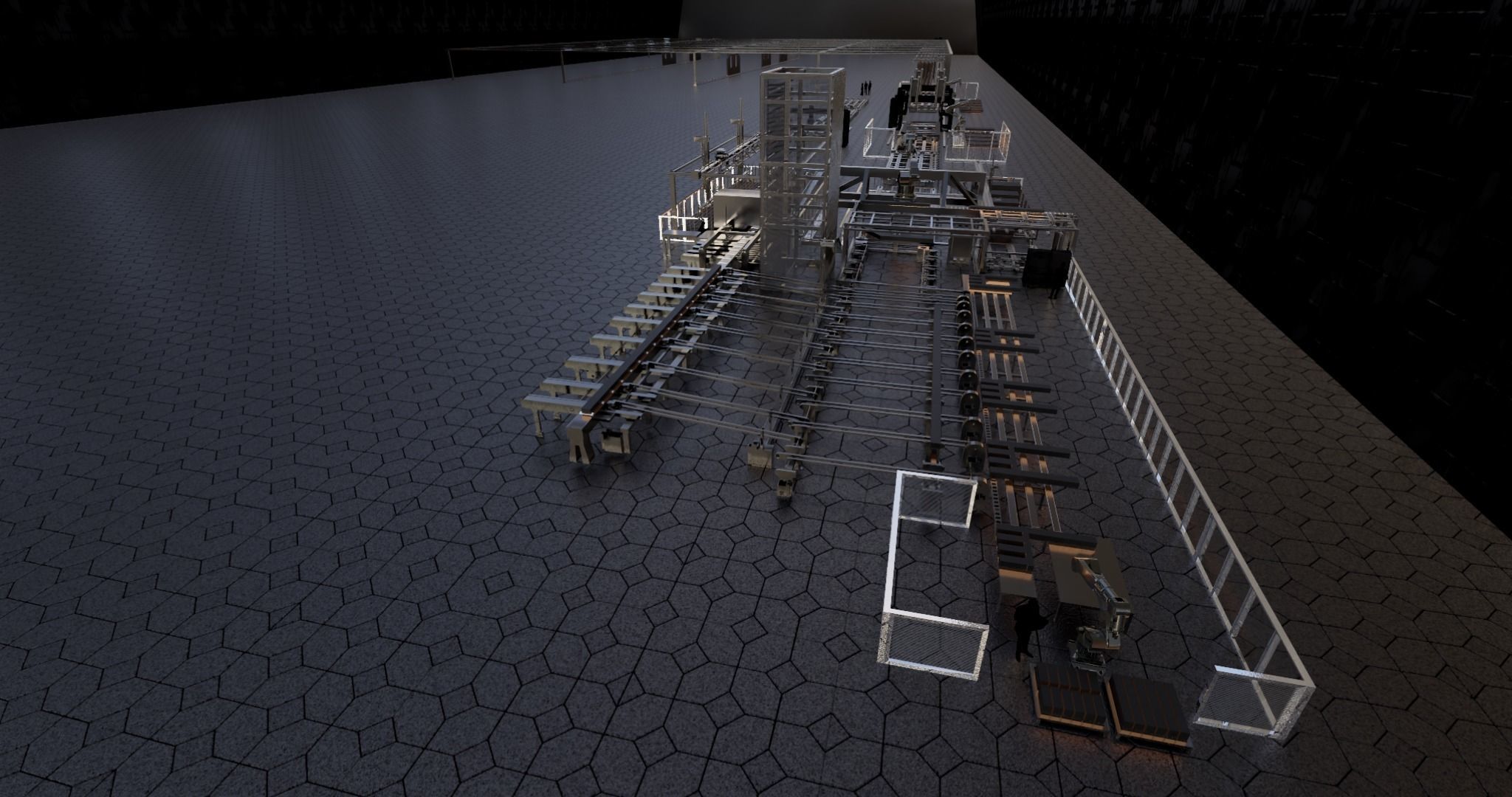 Assembly Line for Automatic House Building Structures Low-poly 3D model_6