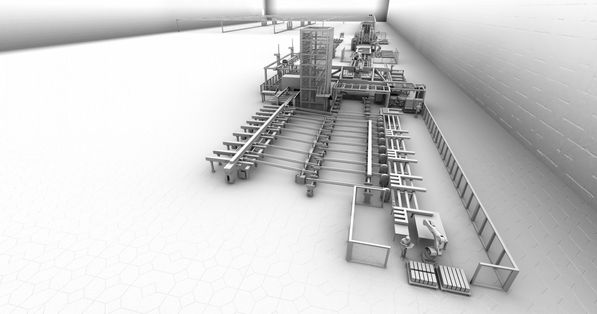 Assembly Line for Automatic House Building Structures Low-poly 3D model_5