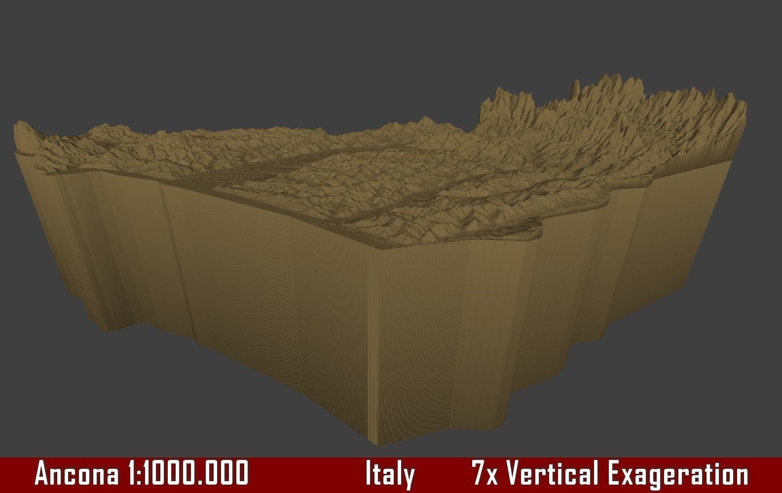 Italy 3D Map of Ancona Provice 1 to 1000000 3D print model_1