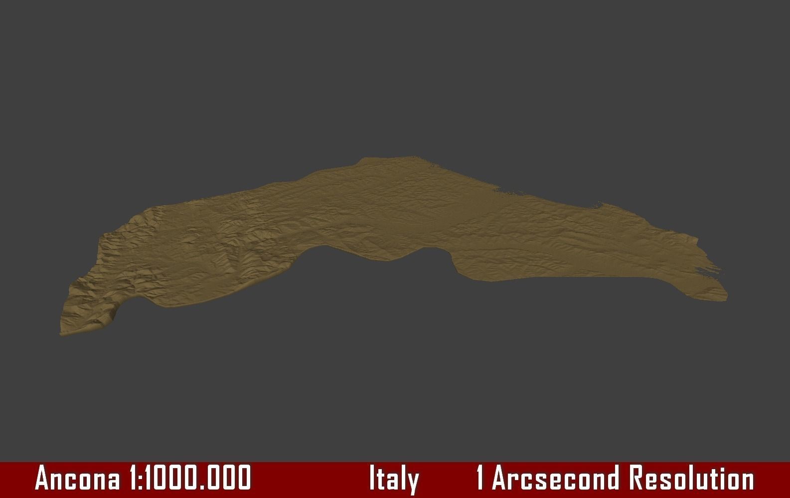 Italy 3D Map of Ancona Provice 1 to 1000000 3D print model_3