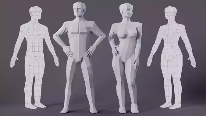 Lowpoly Male Female Basemesh