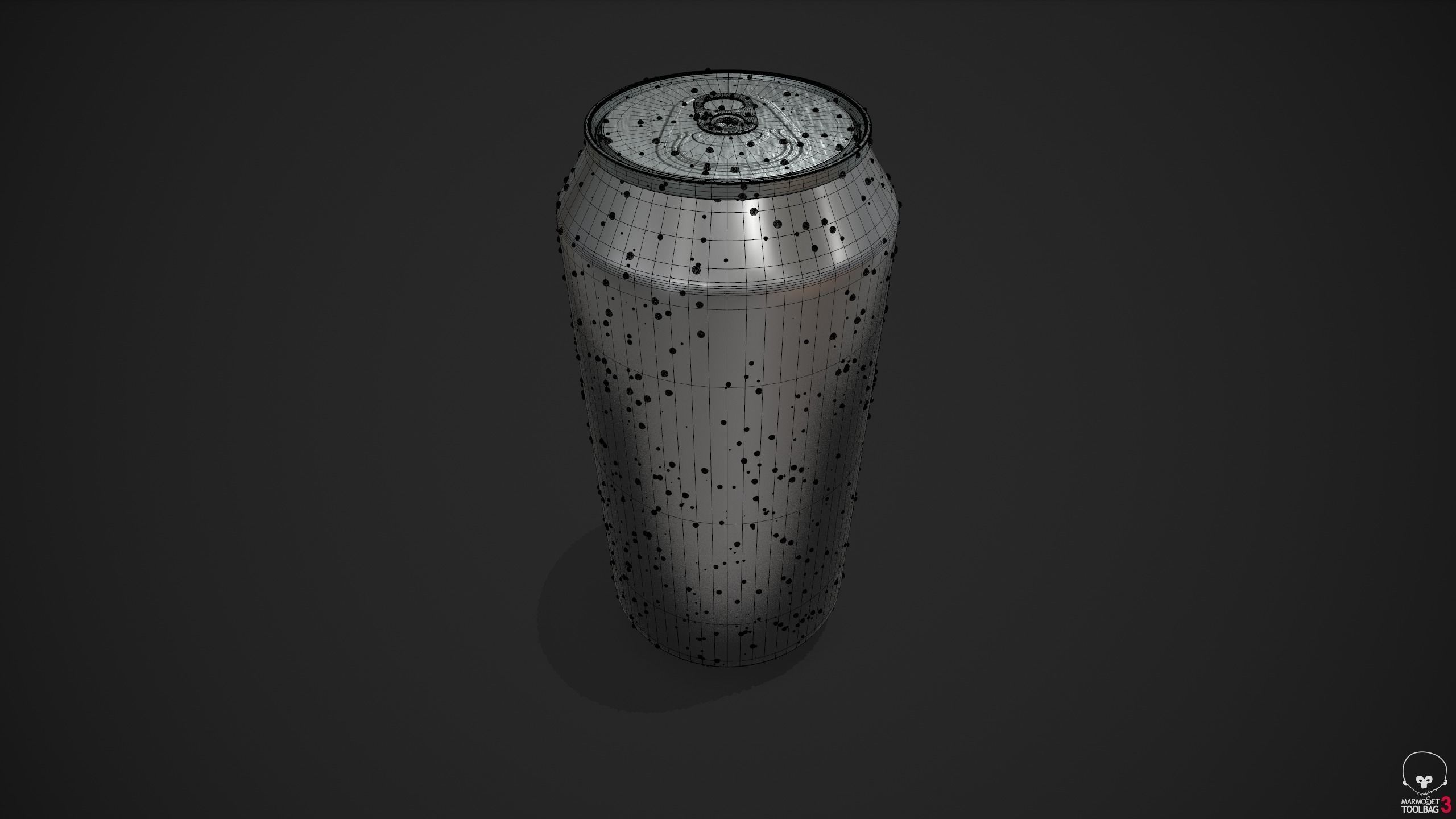 330ml Can with Water Droplets and 3 LODs Low-poly 3D model_27