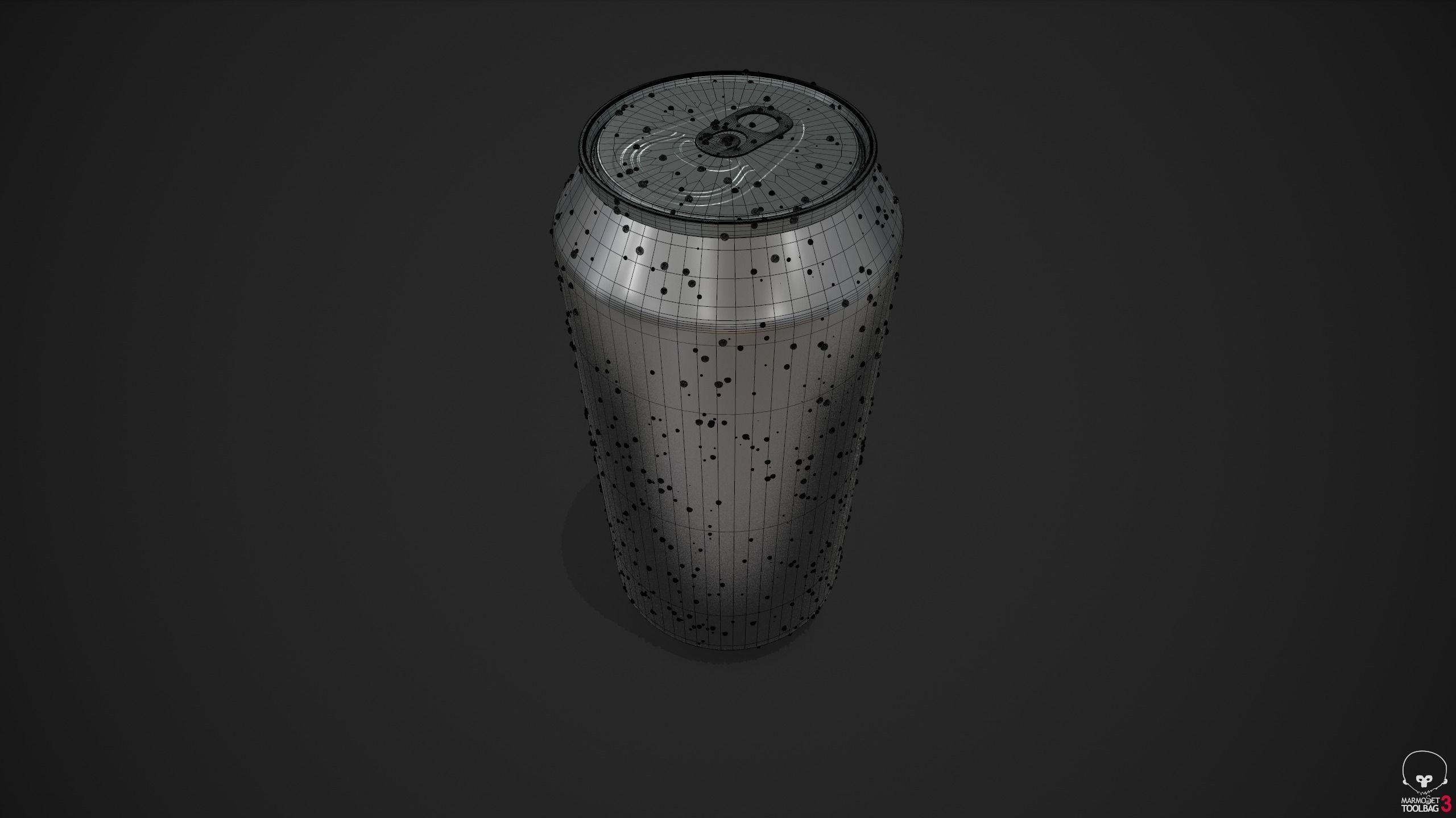 330ml Can with Water Droplets and 3 LODs Low-poly 3D model_26