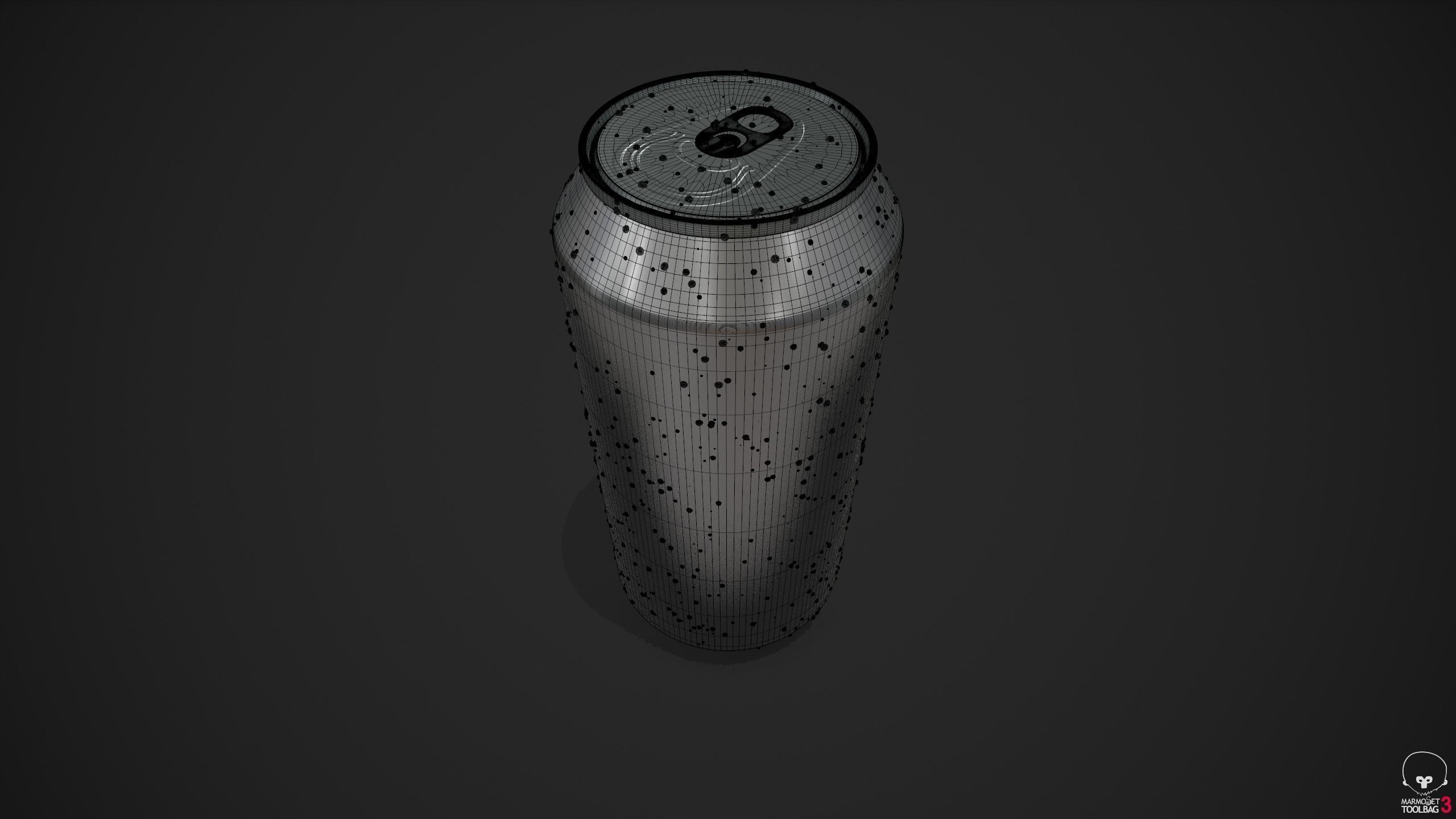 330ml Can with Water Droplets and 3 LODs Low-poly 3D model_20